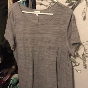 LuLaRoe 3X Plus Size Black/Grey Striped Carly